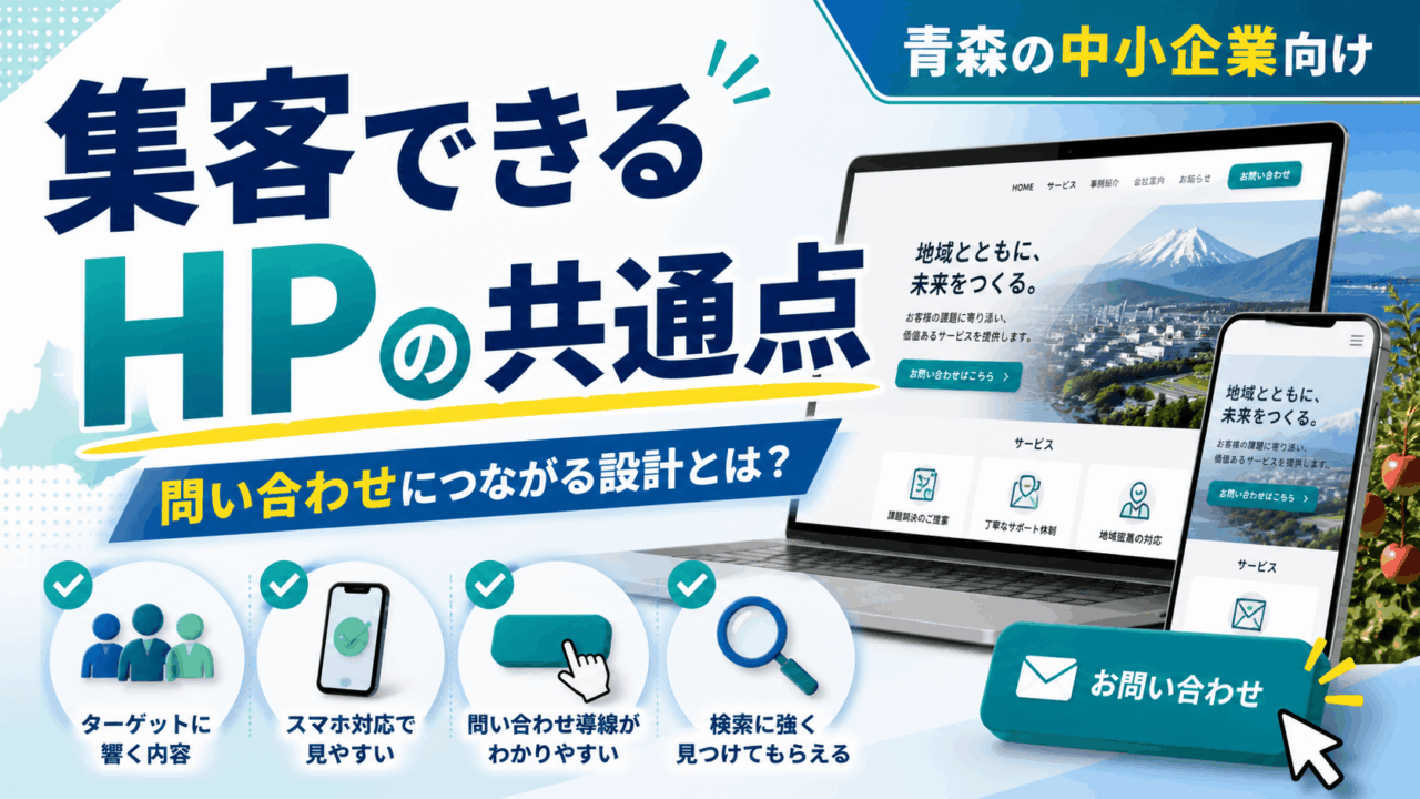 集客できるホームページの特徴とは？青森の企業が成果を出すためのポイント
