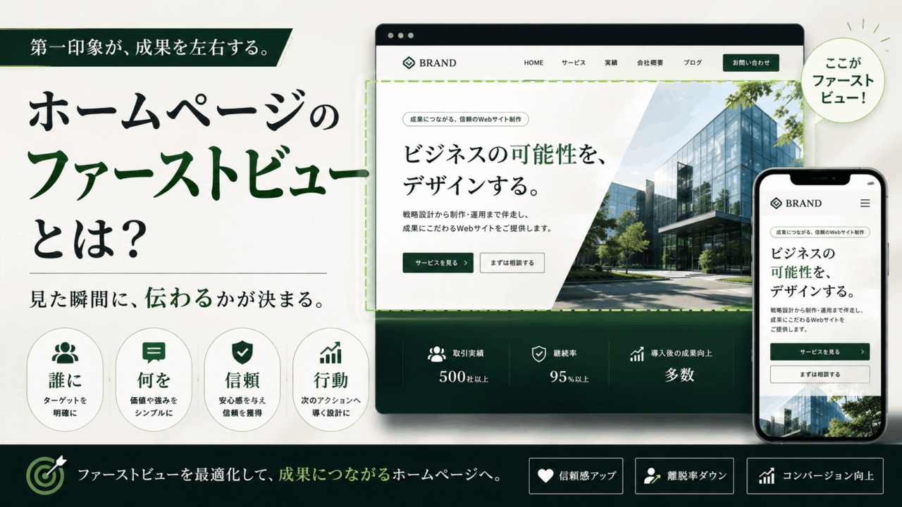 ホームページのファーストビューで伝えるべきこと