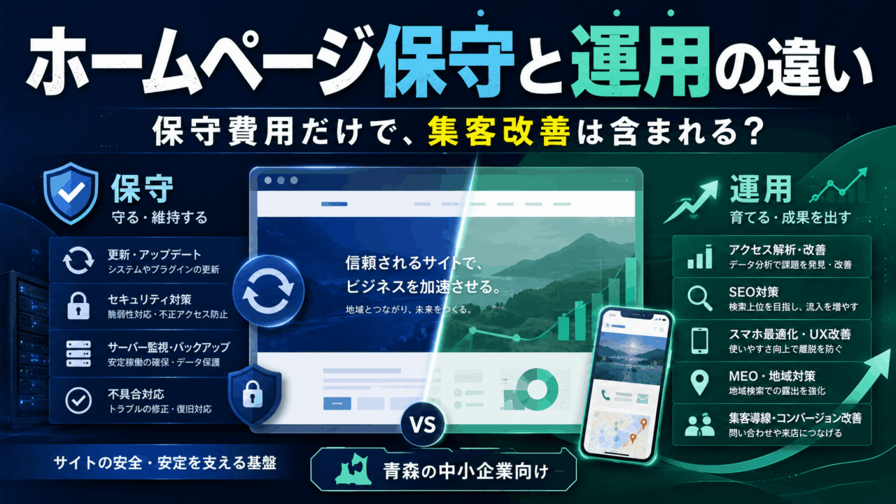 ホームページ保守と運用の違いとは？